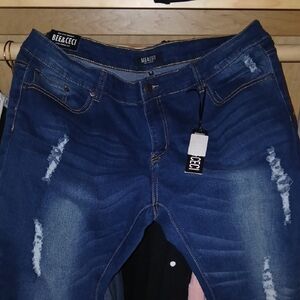 Women's Blue Distressed Jeans